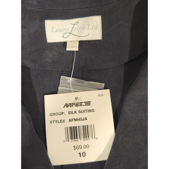 Laura Leigh NEW Women's 100% Silk Black Jacket Blazer Size 10 - Picture 4 of 13